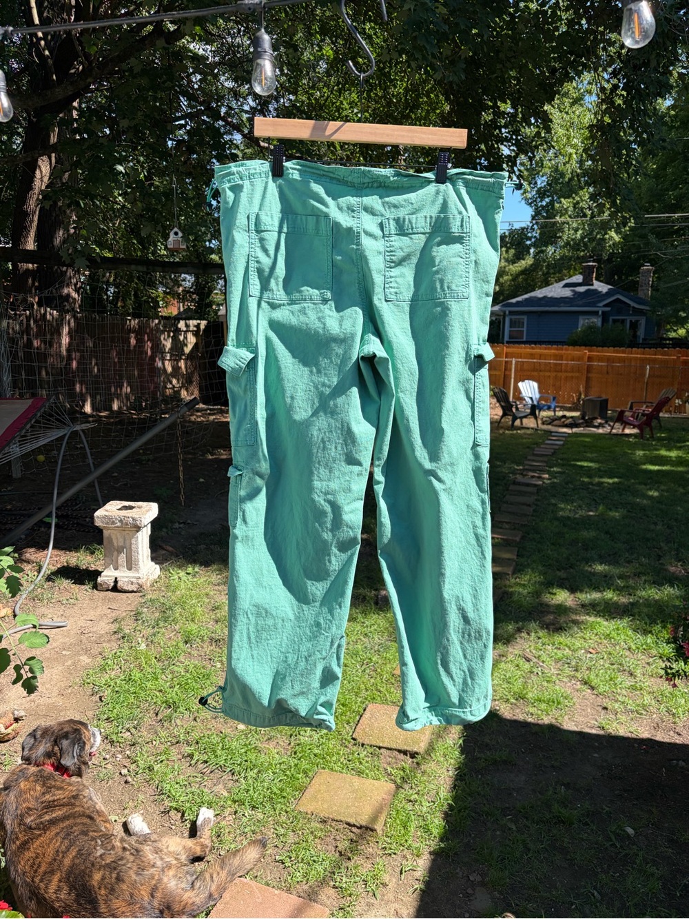 So Casual Drawstring Cargo Pants in Seafoam Green - Picture 4 of 7